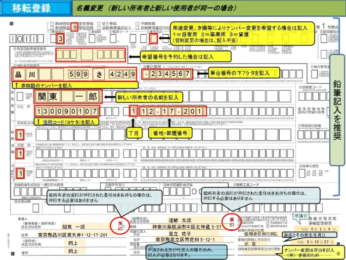 移転登録申請書