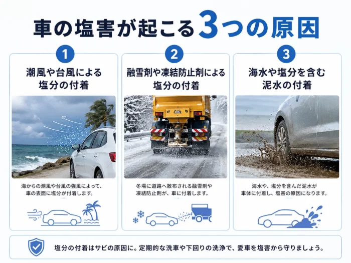 車の塩害が起きる原因